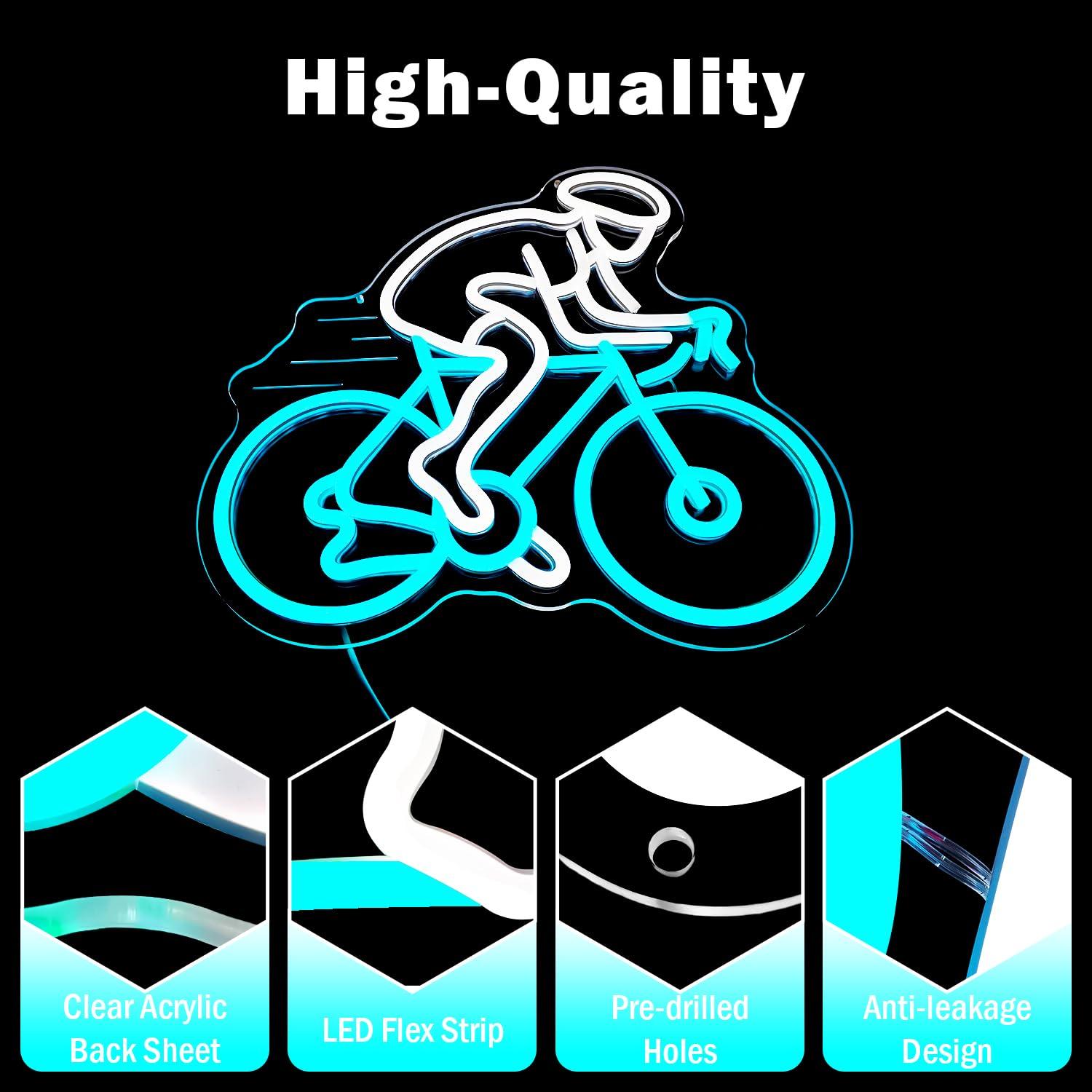 Cyclist Riding Bike Neon Sign  - đánh giá và giá Home Gym Neon Sign